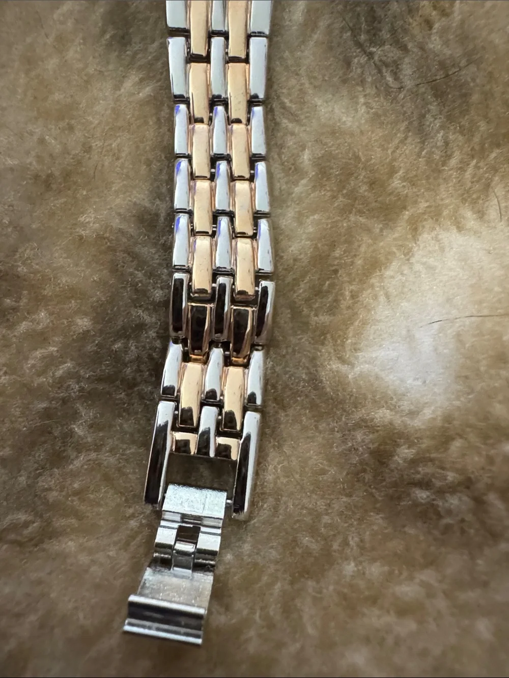 Kim Rogers Two-Tone Gold and Silver Rectangular Bracelet Watch